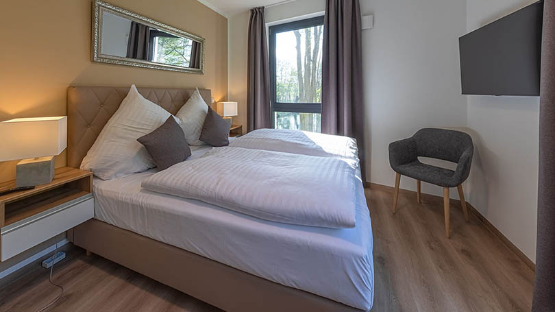 Exklusives Schlafzimmer Stilvolles für die Ferienwohnungen mit Unterkunft in Krakow am See